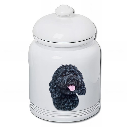 Cockapoo ceramic treat jar - ceramic,
