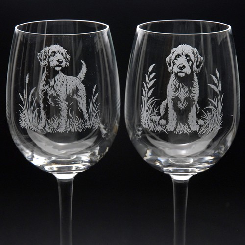 Cockapoo dog crystal wine - dog,